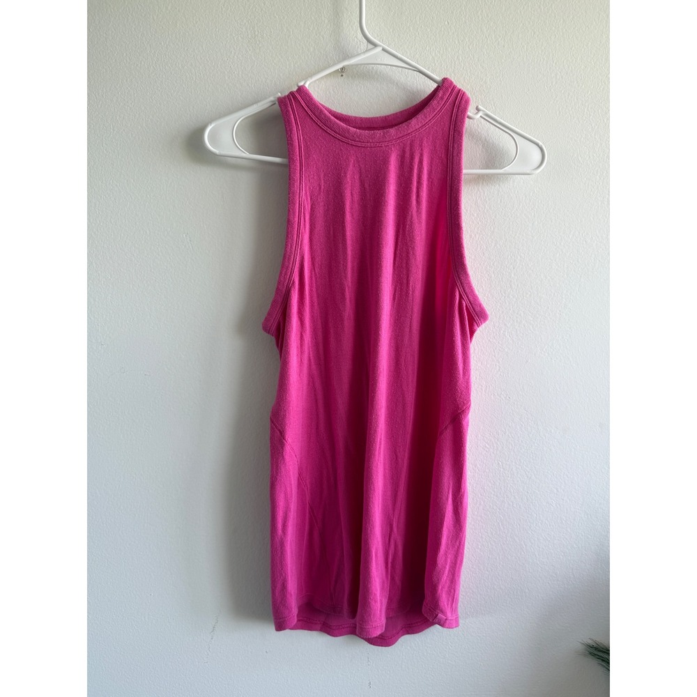 Lululemon Tank Top Pink Ribbed High Neck Racerback Activewear
